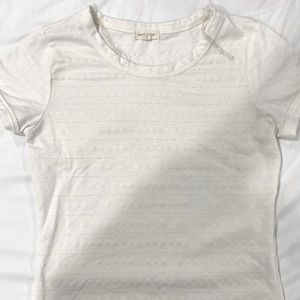 Long cropped off white/cream T-shirt